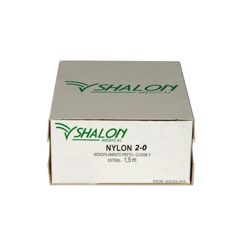 Fio Sutura Nylon Shalon/ Vetsuture 2-0 Sem Agulha 1,5mt