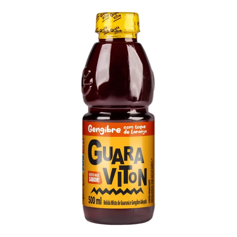 Guaraná Natural Gengibre com Laranja Guaraviton 500ml Garrafa PET