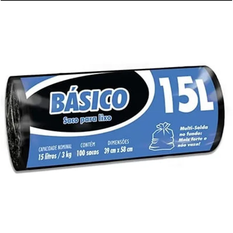 saco lixo de peso 15l rdn rolo - 90011126