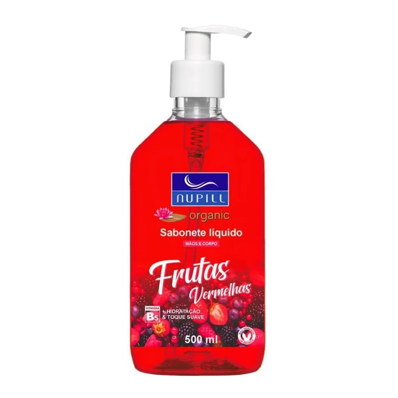 Sabonete Líquido Mãos E Corpo Frutas Vermelhas Nupill 500ml