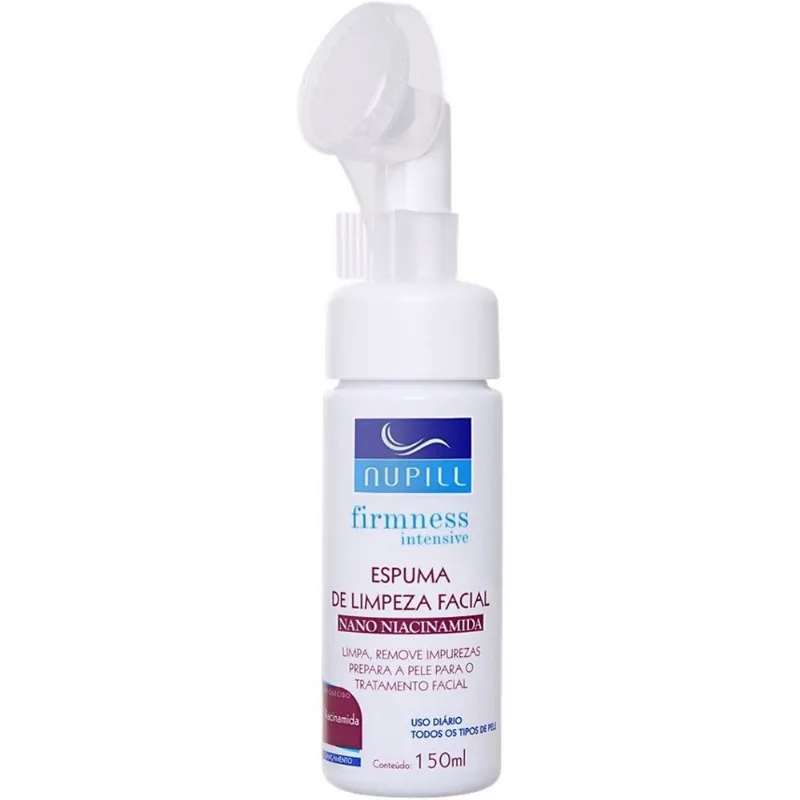 Espuma de Limpeza Facial Com Aplicador e Massageador Nupill Nano Niacinamida 150ml