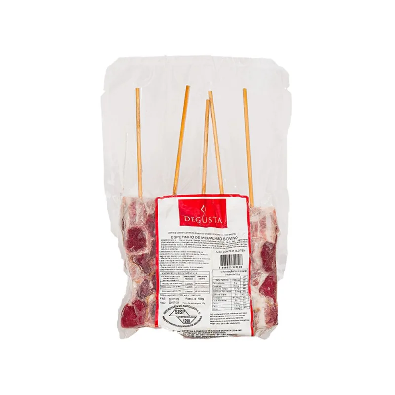 Espetinho Medalhão Bovino Degusta Pacote 500g