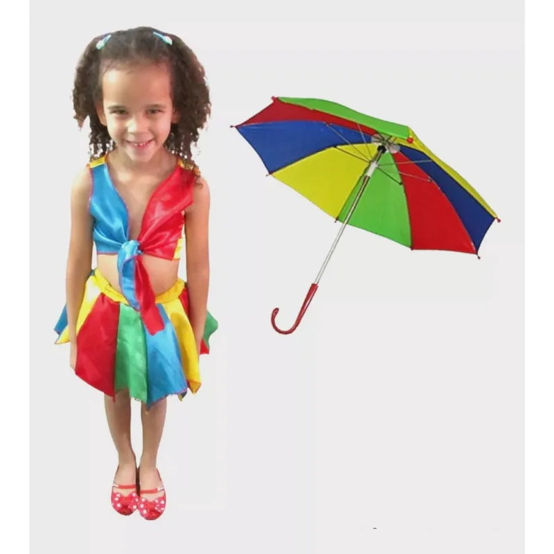 Fantasia Frevo Infantil Feminina Completa Carnaval Roupa Festa Típica Regional Pernambuco Folclore Estados Brasileiros