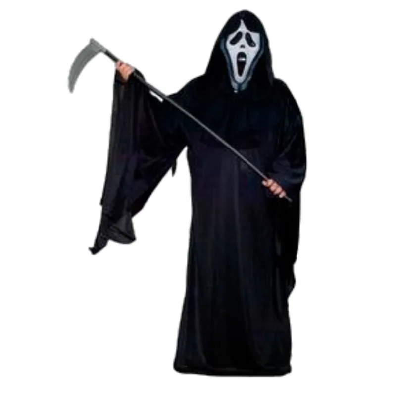 Fantasia Capa Do Panico Adulto Helanca Tunica da Morte Cosplay Halloween Dia Das Bruxas Festa Zumbi Terror