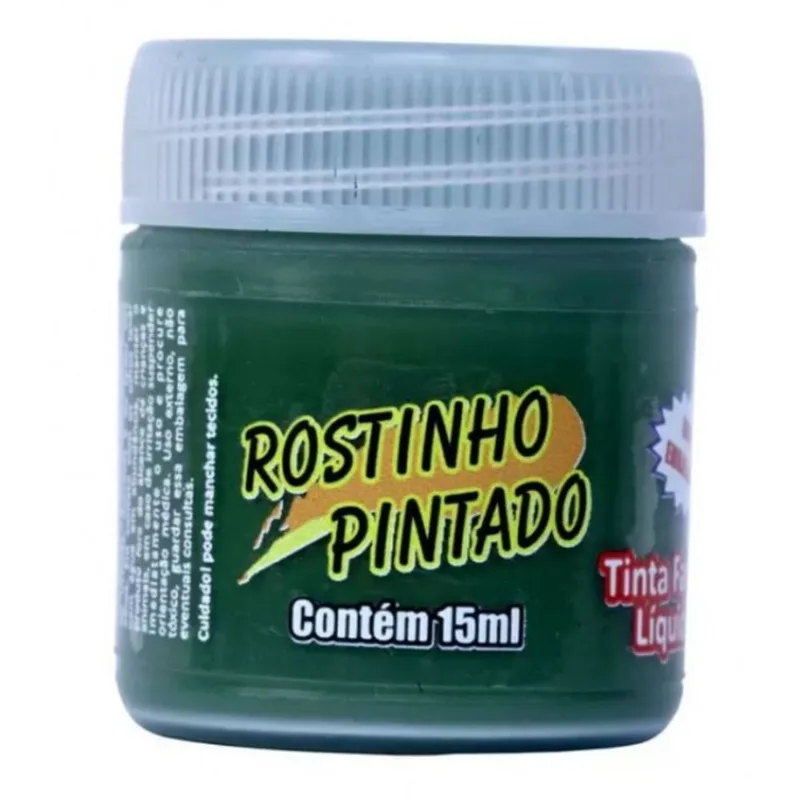 Tinta Facial Líquida 15ml Verde Bandeira Rostinho Pintado