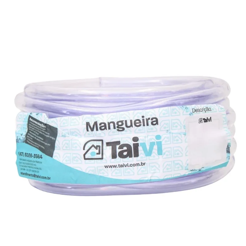 Mangueira Lisa PVC para Nivelamento 1/2" x 1,5mm Taivi Mangueira Lisa PVC 1/2" 25m Transparente Taivi