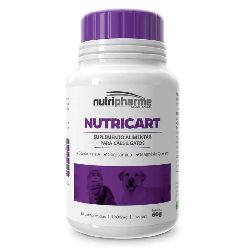Nutricart 1000 para Cães e Gatos 60 Comprimidos