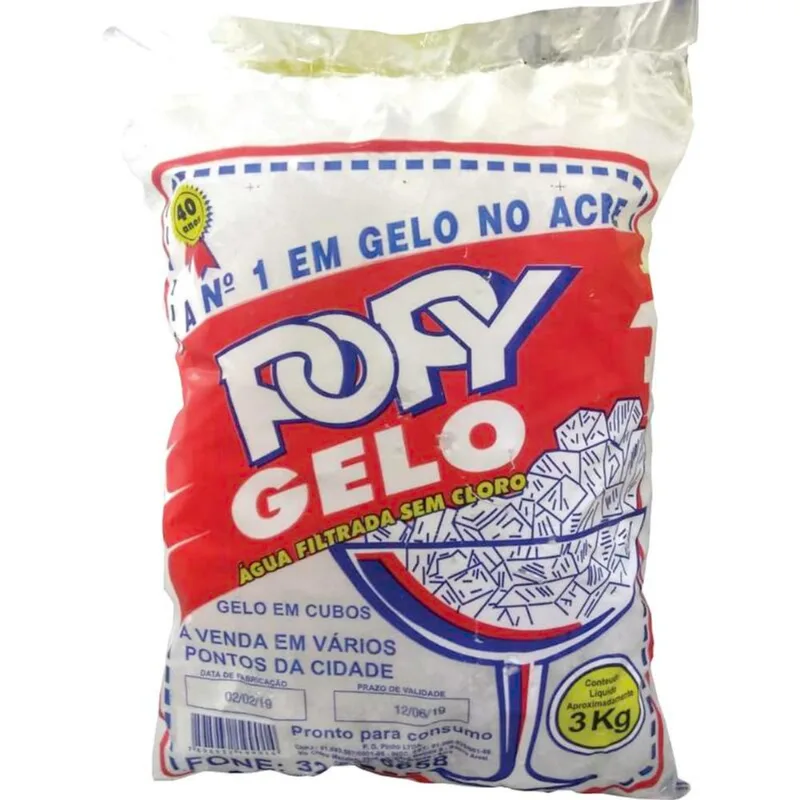 Gelo em Cubos Popy 3kg