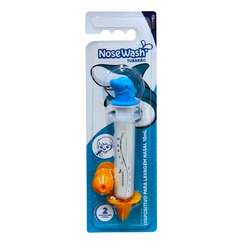 Dispositivo de Lavagem Nasal Nosewash Tubarão 10ml + 2 Adaptadores - NoseWash - Mamães E Bebês