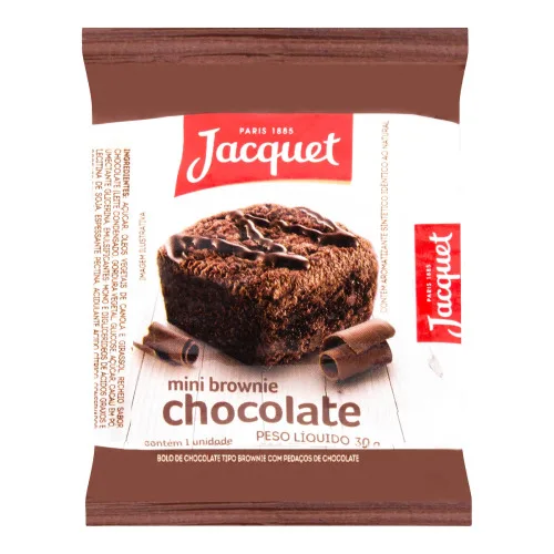 Mini Brownie Chocolate Jacquet Pacote 30g - JACQUET - Mercearia