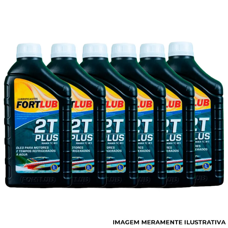 Óleo Lubrificante Fortlub 2T Plus SAE NA API NMMA TC-W3 Caixa 24 Unidades 1 Litro (MP)