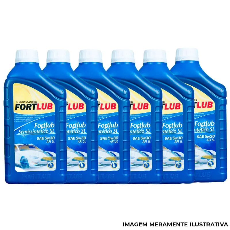 Óleo Lubrificante Fortlub Semissintético 5W30 SL Caixa 24 Unidades 1 Litro (MP)
