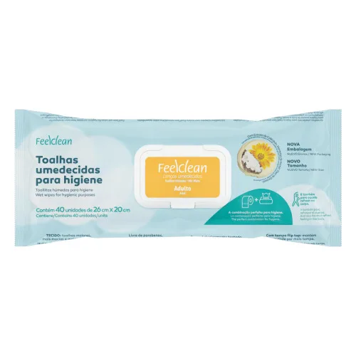 Toalha Umedecida Higiênica Suave Feelclean 26cm X 20cm - FEELCLEAN