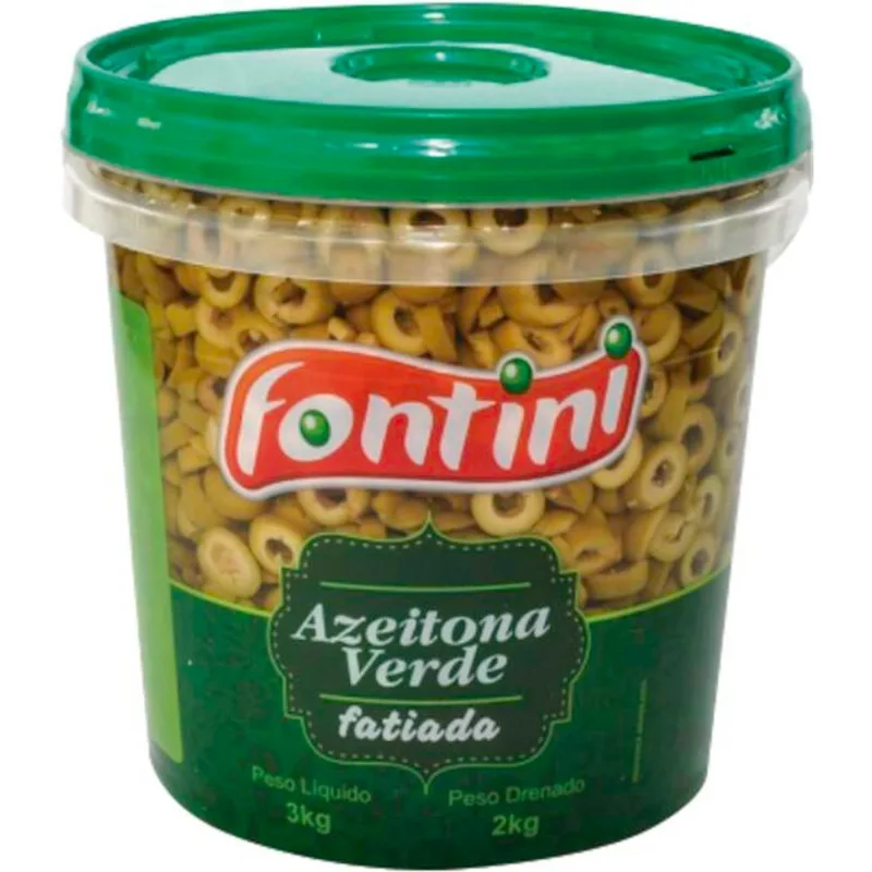 Azeitona Verde Fontini Sem caroço 2kg