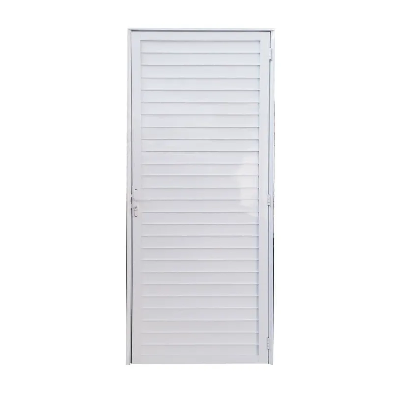 Porta Laminada Fechada Alumínio Branco 210x90cm Lux Porta Laminada Fechada Alumínio Branco Direito 210x90cm