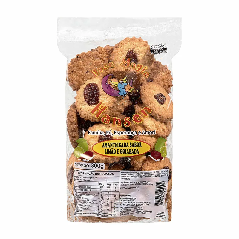 Biscoito Amanteigado com Limão e Goiabada Doce Magia Hansen 300g - Doce Magia Hansen - Mercearia