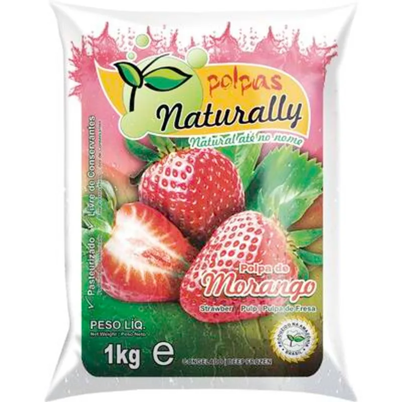Polpa de Fruta Naturally Congelada Morango 1kg