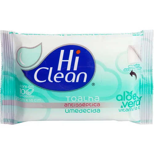 Toalha Antisseptica Umedecida Hi Clean - HI CLEAN - Higiene E Beleza