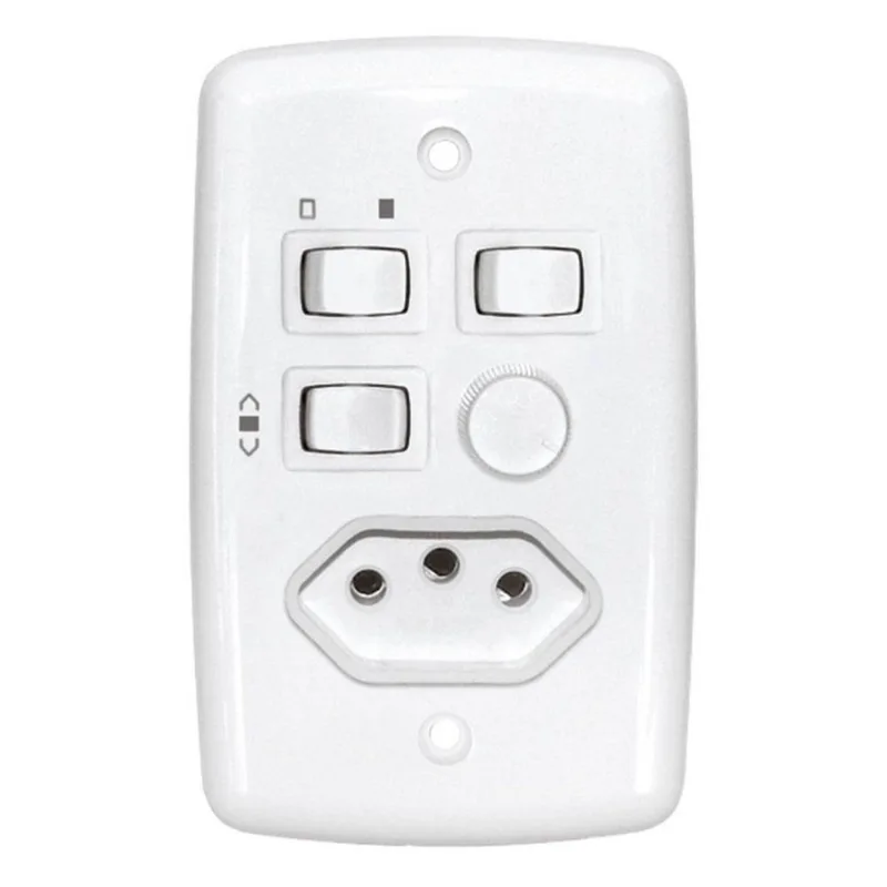 Chave Rotativa Tasco CVRT2L para Ventilador com Tomada e 2 Lampadas Bivolt