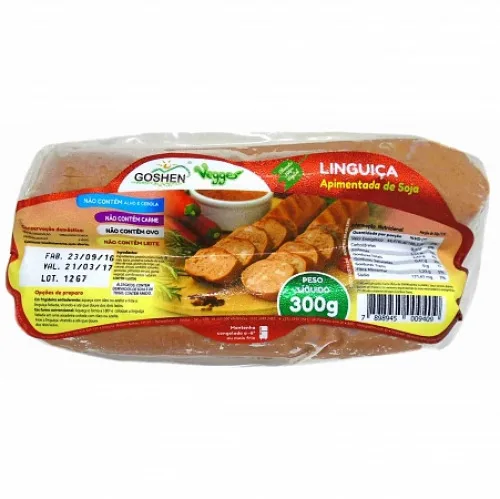Veggie Linguica Apimentada De Soja 300g Congelado: 6 C Ou Mais Frio  - INTEGRIS - Mercearia