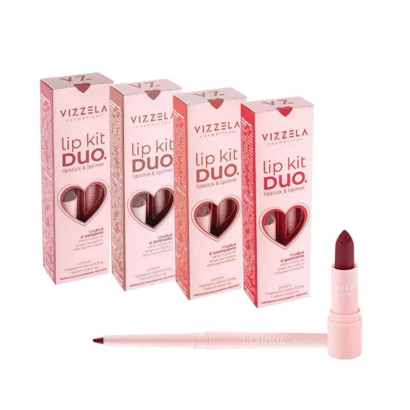 Lip Kit Duo Batom e Lapiseira Vizzela