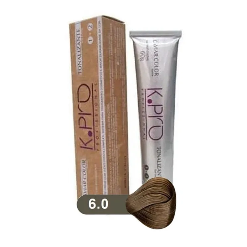 Tonalizante Profissional sem Amônia k.pro Caviar Color 6.0 Loiro Escuro Natural 60g