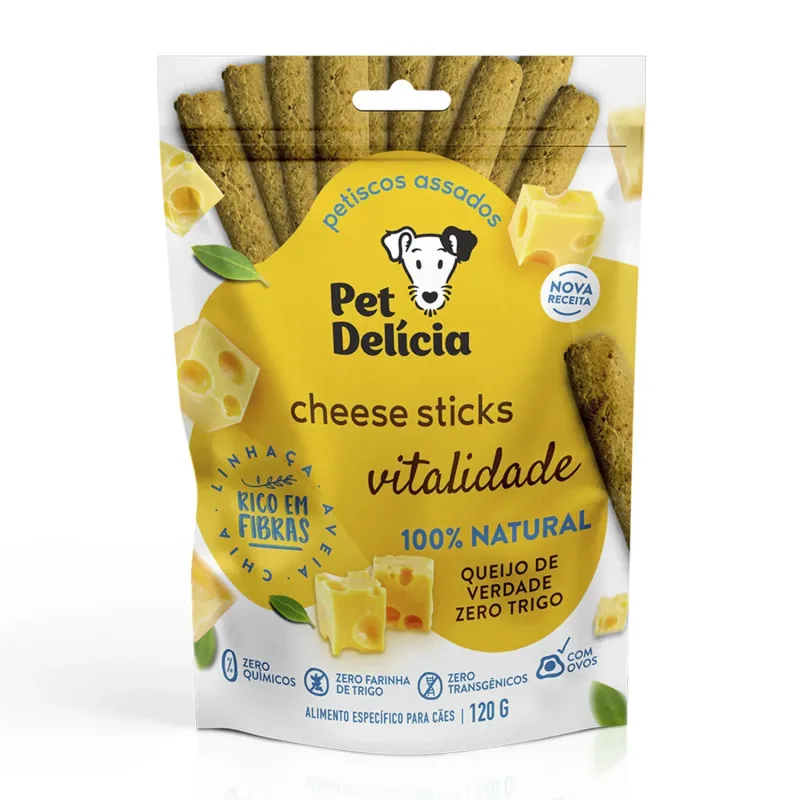 Petisco Pet Delícia Cheese Sticks Vegetariano - Pet Delicia - Cachorro