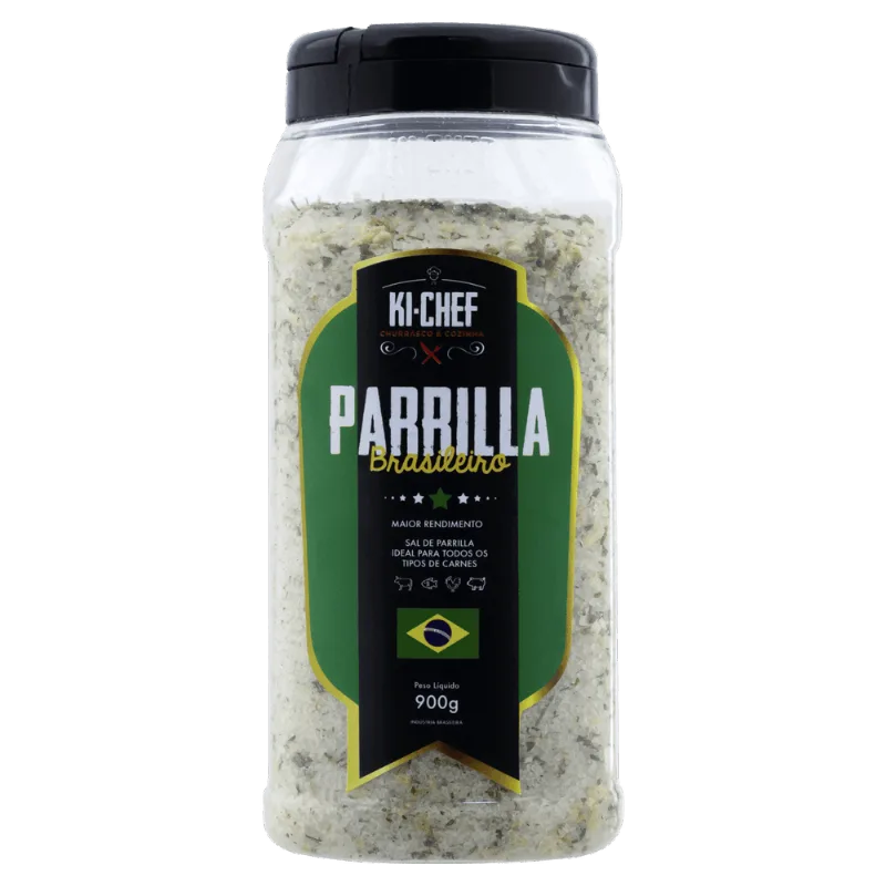Sal de Parrilla Brasileiro Ki-Chef Sabores do Mundo Frasco 900g