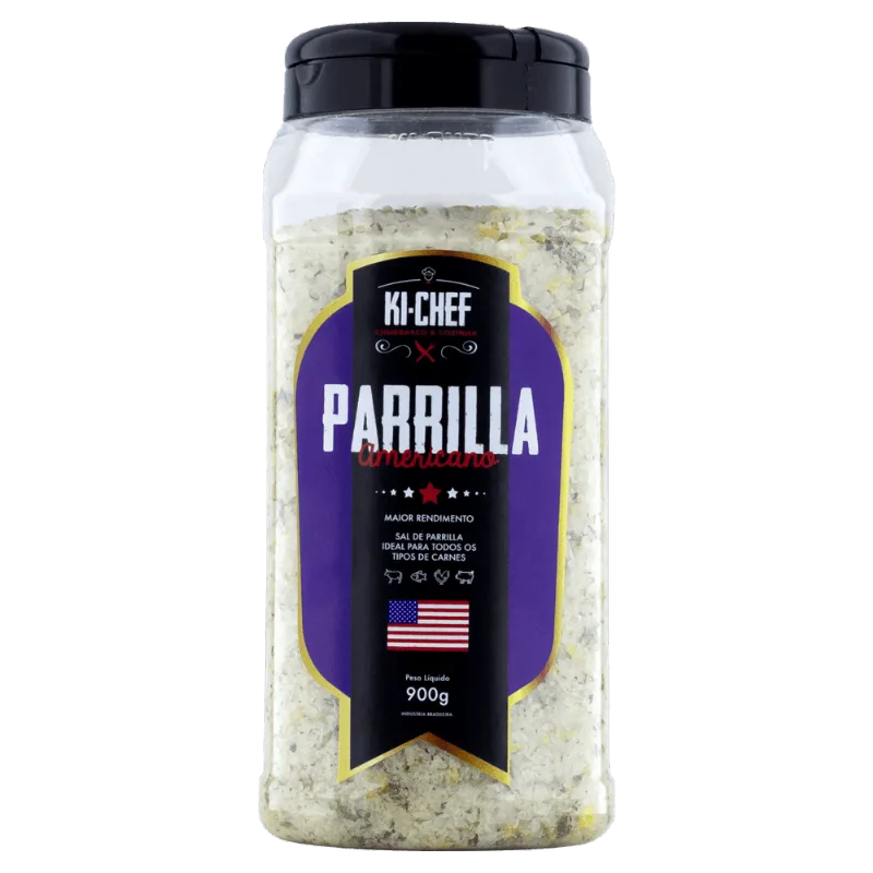 Sal de Parrilla Americano Ki-Chef Sabores do Mundo Frasco 900g