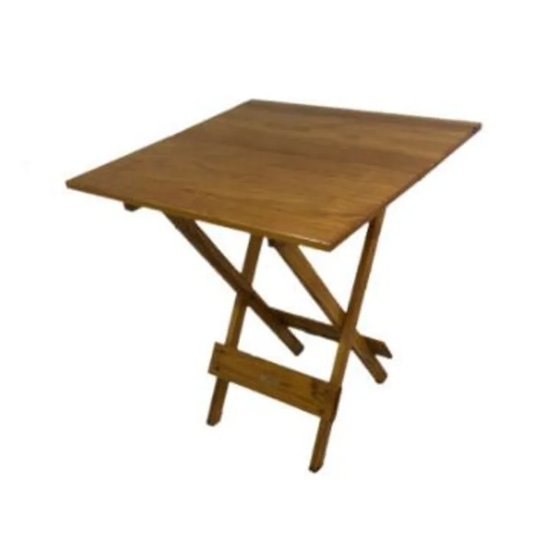 Mesa Dobrável de Madeira 70x70cm Natural Madesil
