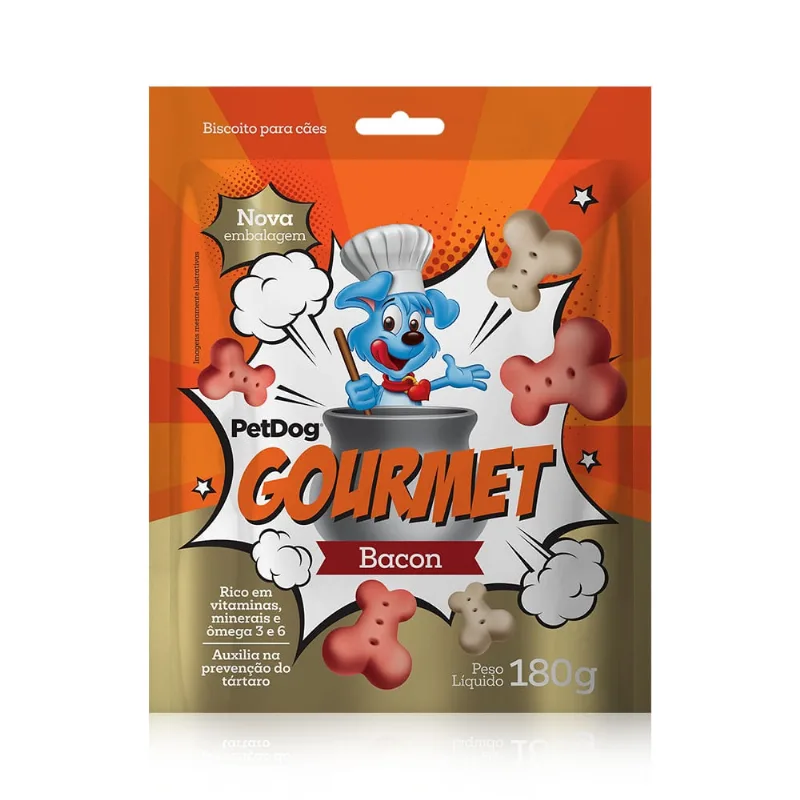 Biscoito para Cães Gourmet Bacon Pet Dog 180 g
