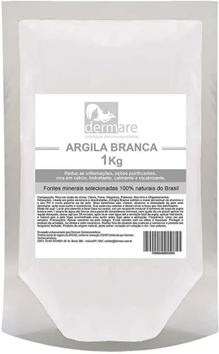 Argila Branca 1 Kg Dermare - DERMARE