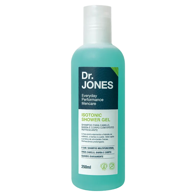 Shampoo Dr. Jones Isotonic Shower Gel para Barba, Cabelo e Corpo 250ml - Dr. JONES - Higiene Pessoal