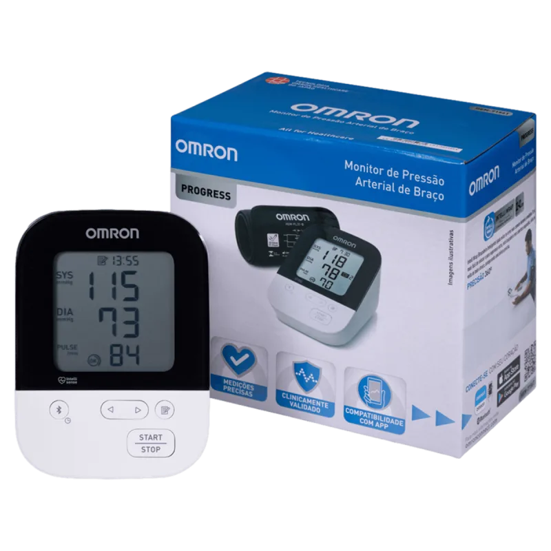 Monitor de Pressão Arterial Digital Braço HEM-7156T IntelliWrap 22-42cm Bluetooth Omron - Omron