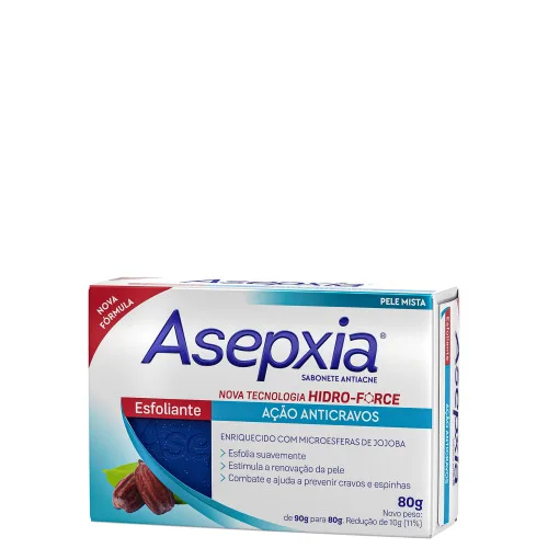 Sabonete Em Barra Anti Acne Asepxia 90g Esfoliante Unit - ASEPXIA