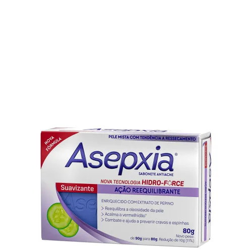 Sabonete Em Barra Anti Acne Asepxia 90g Cremoso Unit - ASEPXIA