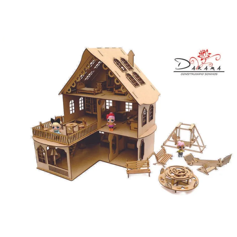 Kit Casa Bonecas 29 Moveis Lol Polly Cindy Natural - Darama