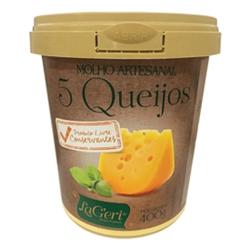 Molho Artesanal 5 Queijos La Geri Pote 400g