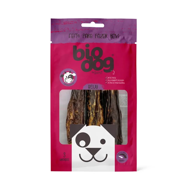 Petisco Beiju Mastigável Carne Biodog - Bio dog - Cachorro