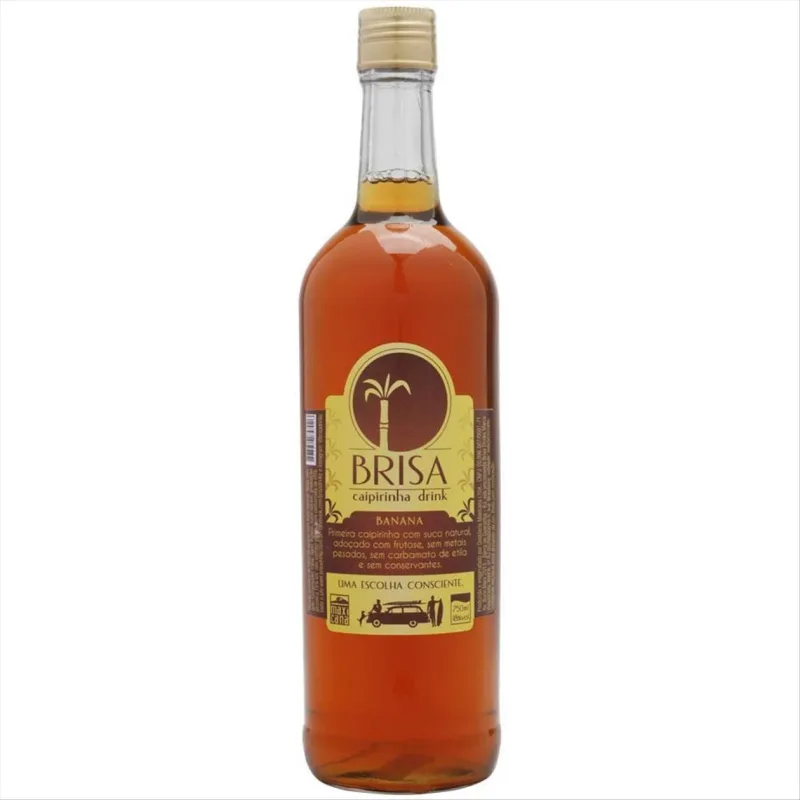 Cachaça Brasileira Brisa Caipirinha Drink Banana Garrafa 750ml - BRISA - Bebidas