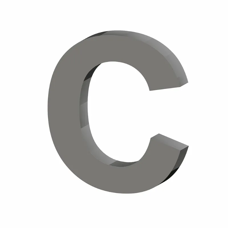 Letra C União Inox Aço 20 CM