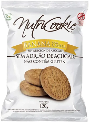 COOKIE BANANA COM CANELA ZERO ACUCAR 120GR - NUTRICOOKIE - Produtos De Pastelaria
