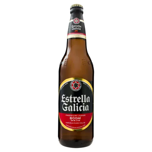 Cerveja Premium Lager Puro Malte Estrella Galicia Garrafa 600ml - ESTRELLA GALICIA - Bebidas