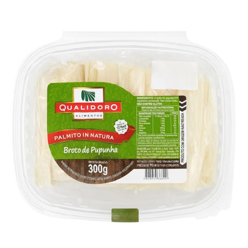 Palmito In Natura Broto de Pupunha  Qualidoro 300g - Qualidoro - Hortifruti
