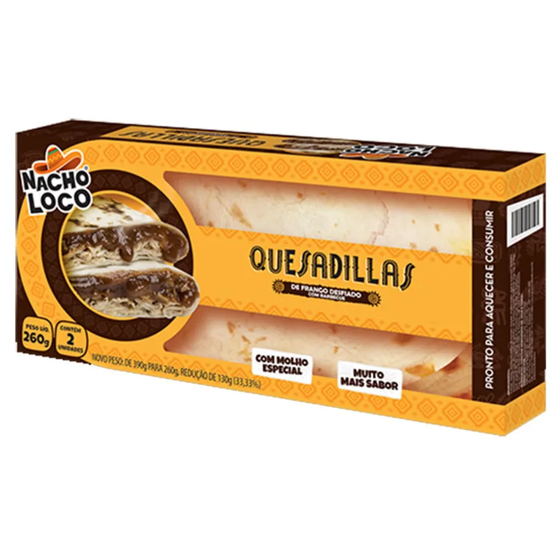 Quesadilla Nacho Loco Frango Desfiado com Barbecue 260g
