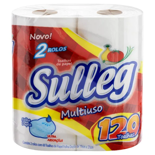 Toalha De Papel Folha Dupla Multiuso Sulleg 19cm X 21cm - SULLEG - Bazar