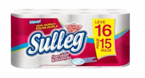 Papel Higiênico Folha Dupla Neutro Sulleg 30m Pacote Leve 16 Pague 15 Unidades - SULLEG