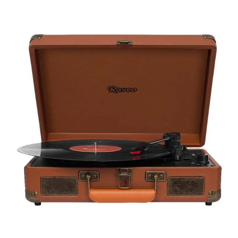 Vitrola Raveo Sonetto - Toca-Discos, Bluetooth, USB que reproduz e grava Marrom