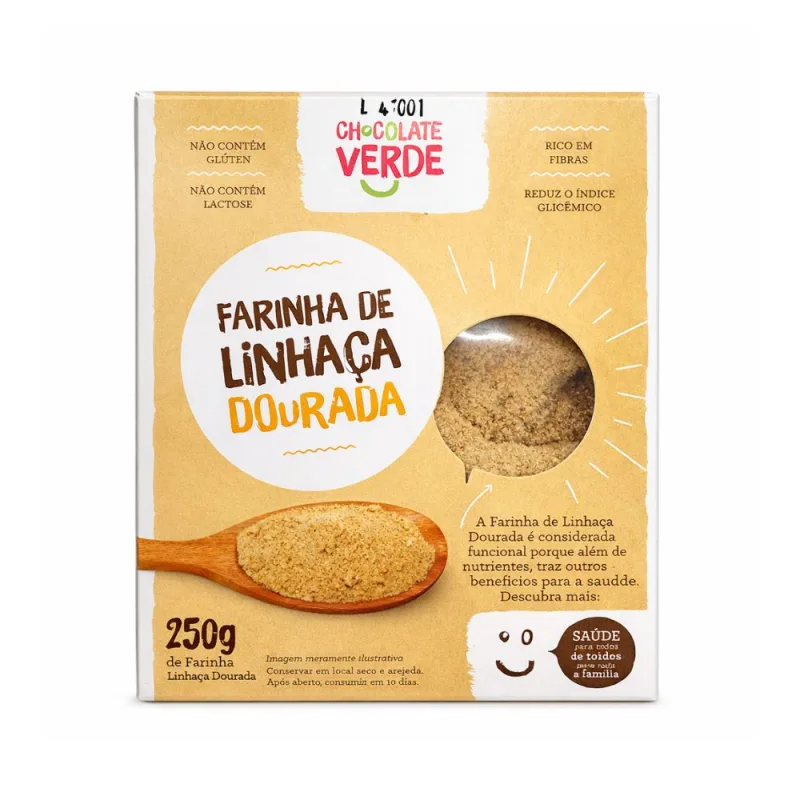 FARINHA DE LINHAA DOURADA 250G - CHOCOLATE VERDE - Produtos De Moagem