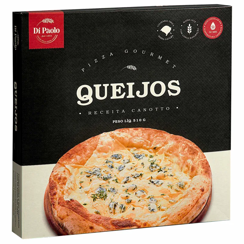 Pizza Gourmet de Queijos Congelada Di Paolo 510g - Di Paolo - Congelados